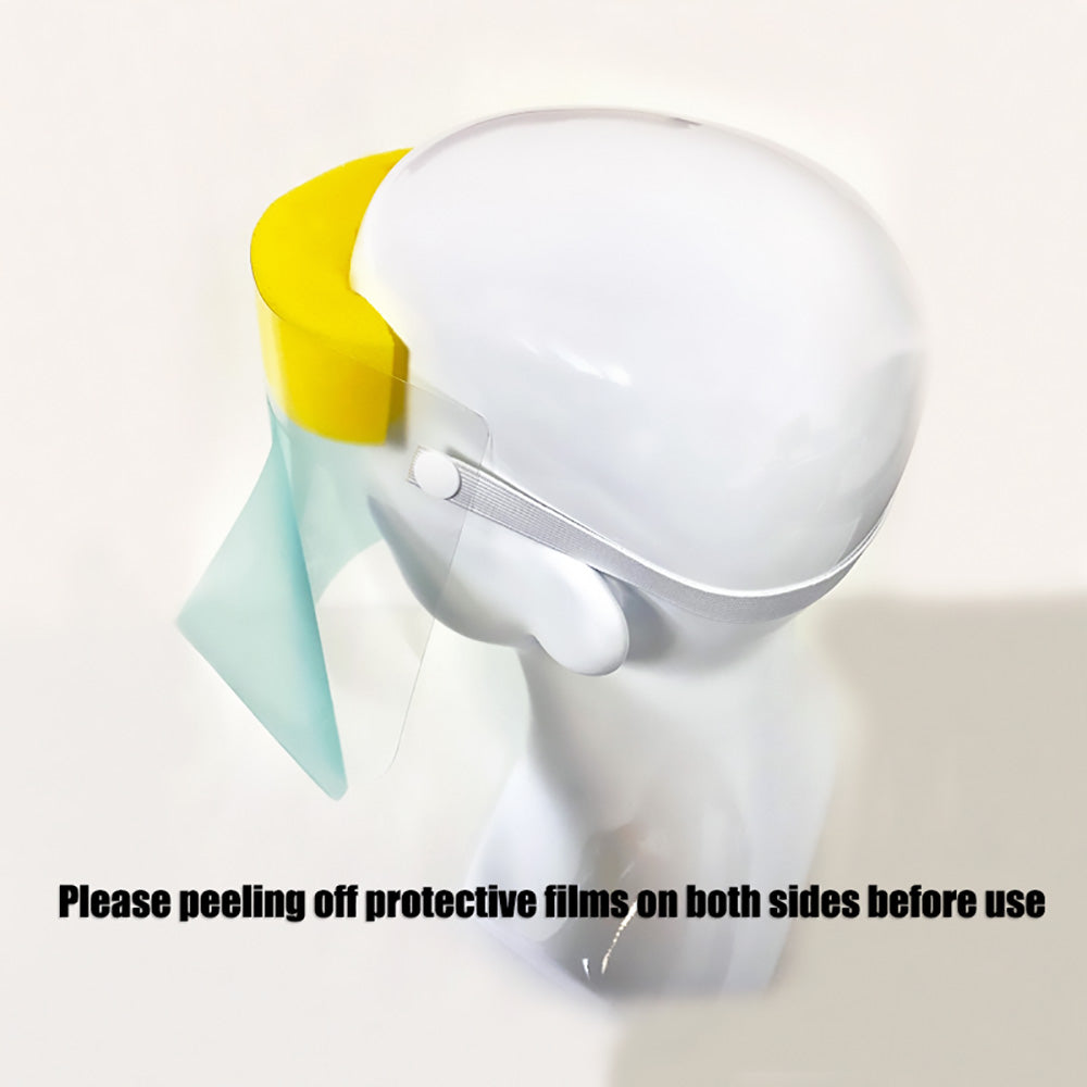 Lucent Path Disposable Clear Protective Full Face Shield with Elastic Strap and Vented Foam Headband