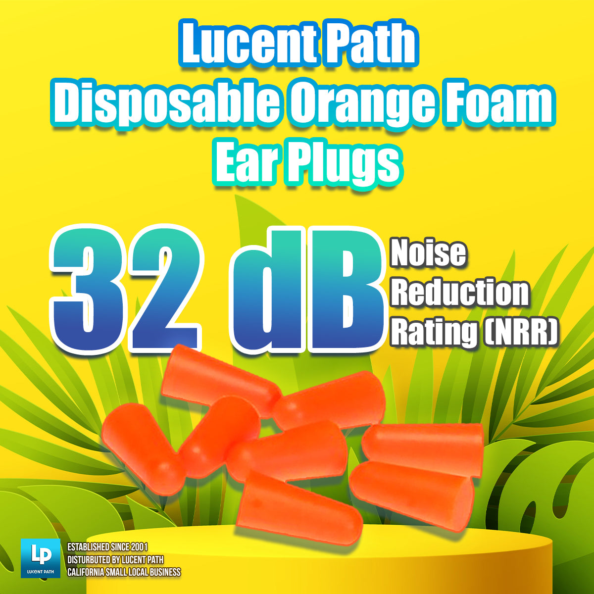 500 Pairs (1000 Ear plugs) Lucent Path Foam Earplugs - Disposable Foam Ear Plugs NRR 32dB