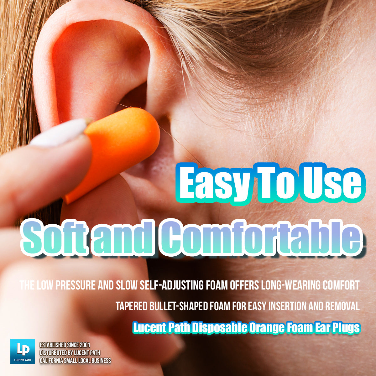500 Pairs (1000 Ear plugs) Lucent Path Foam Earplugs - Disposable Foam Ear Plugs NRR 32dB