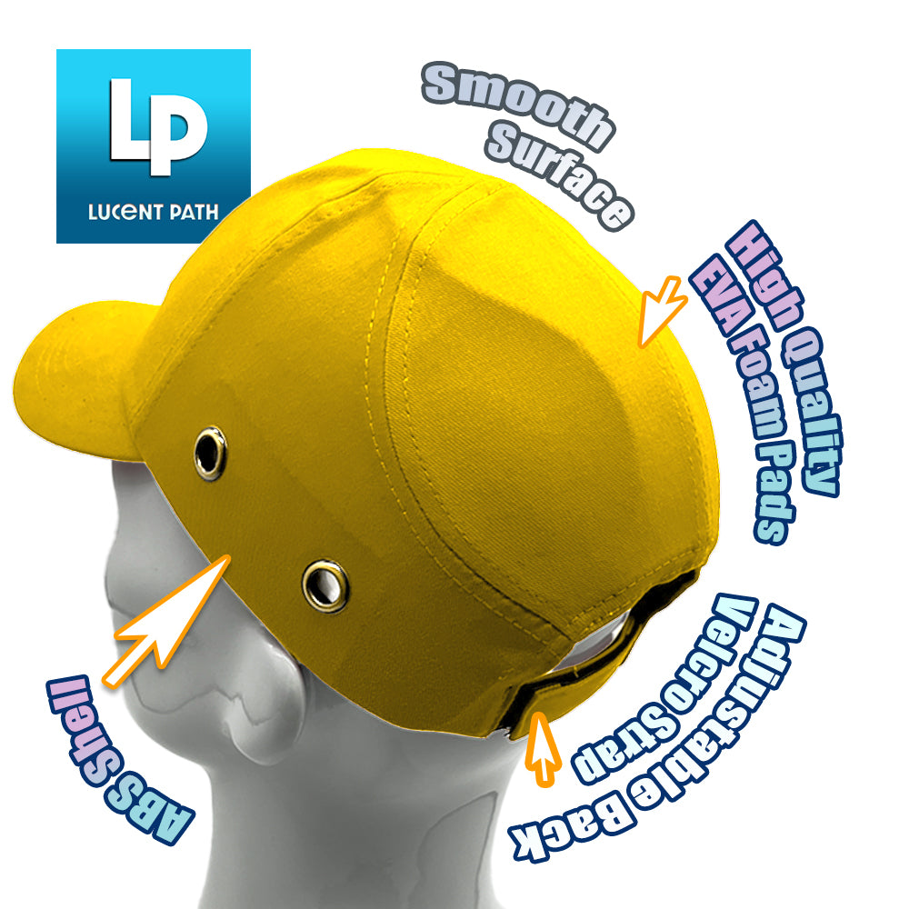 Lucent Path Yellow Baseball Bump Cap Hard Hat Helmet Safety Cap For Men and Women