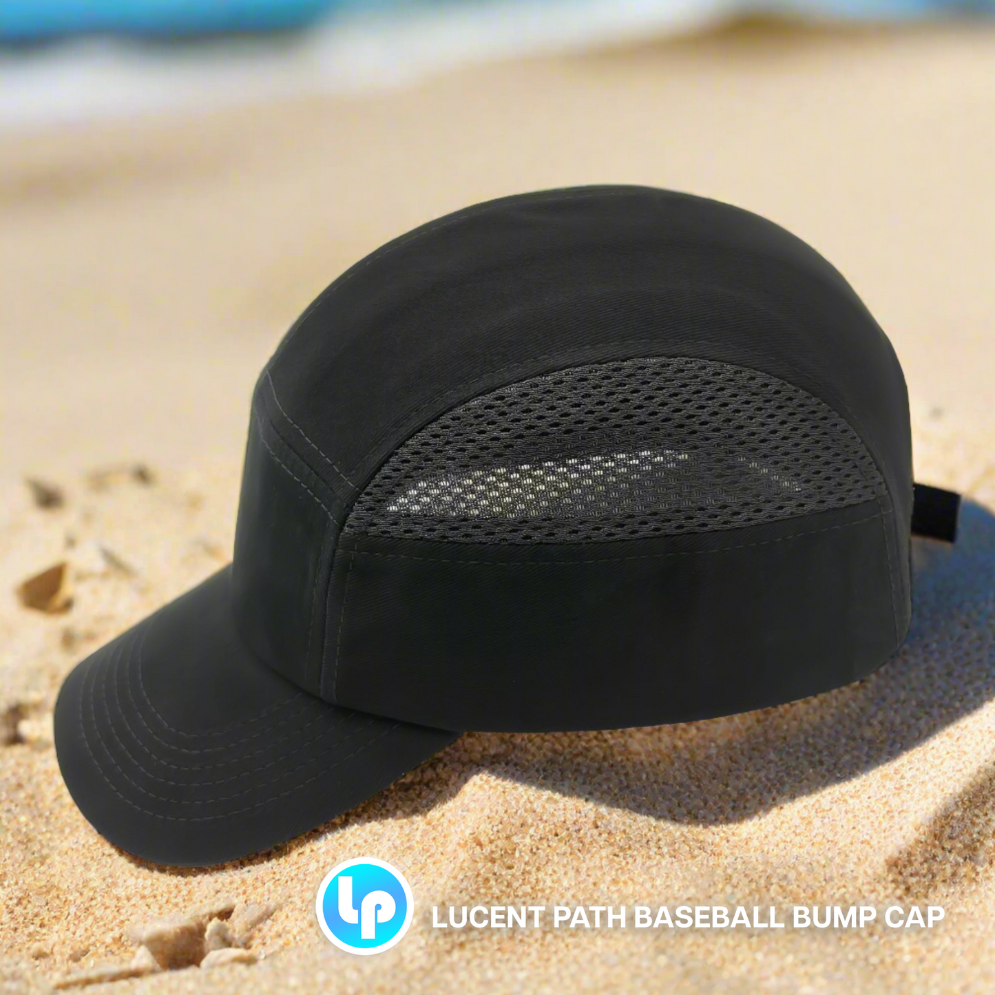 Lucent Path Black Baseball Safety Bump Cap - Stylish Hard Hat with Breathable Mesh Ventilation For Head Protection